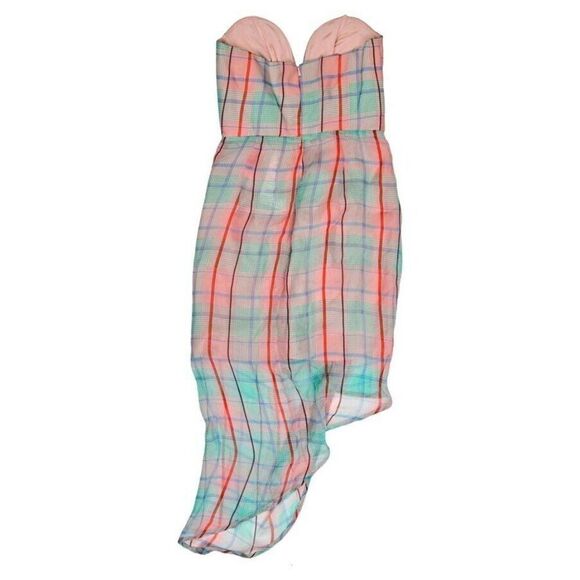 Zimmermann Mini Dress Plaid Good Love Strapless Silk Designer Size XS - Picture 7 of 15
